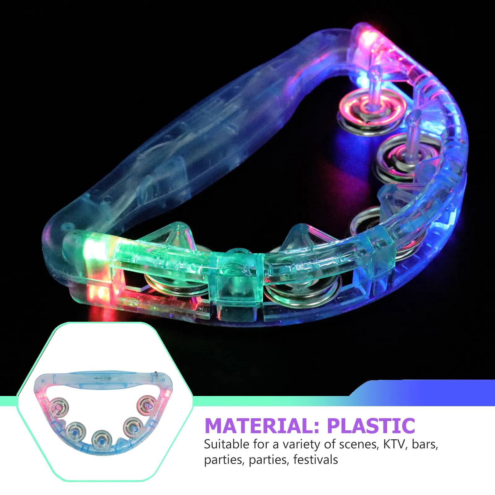 2Pcs Colorful LED Light Rattle Handheld Glow Prop for Parties Concerts Ktv Events Festivals Adult Kids Entertainment Exciting