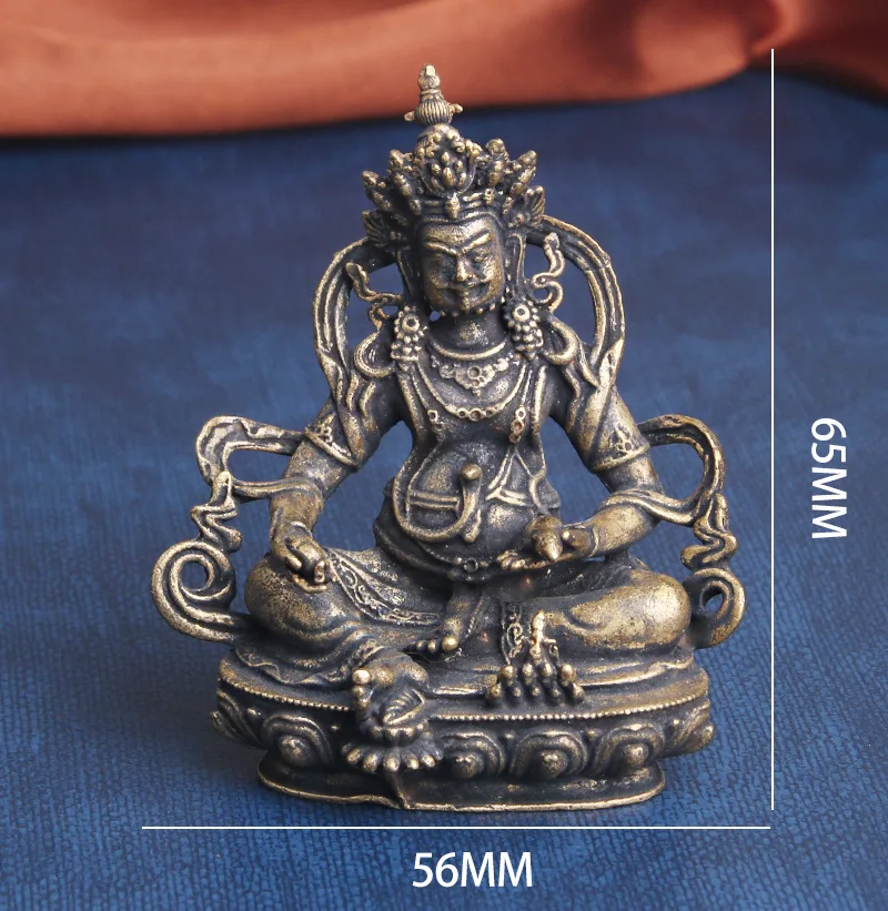 Wholesale Buddha statue temple Pocket buddha Yellow Jambhala fortune god Statue protective talisman bring MONEY good luck