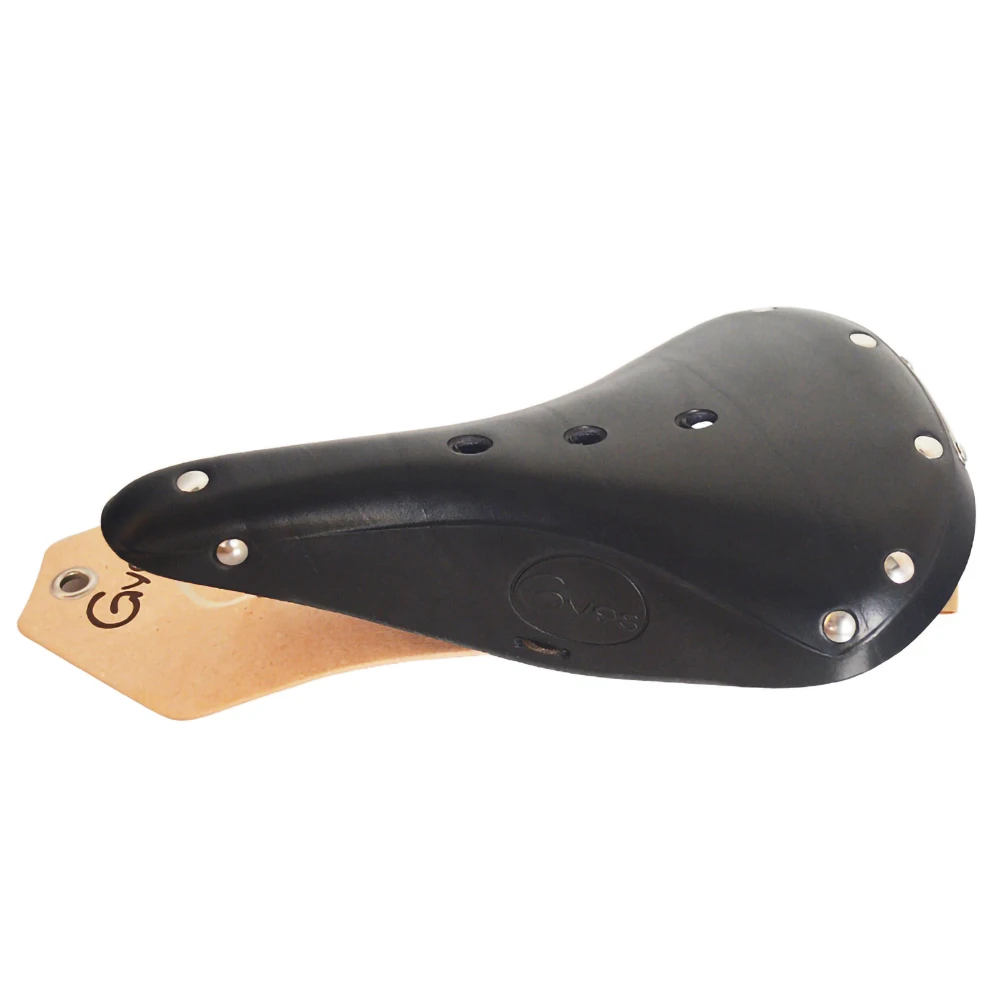 Gyes GS17 Retro Leather Saddle Steel Bow Gyes Genuine Cow Leather Seat Mat Road Bike Saddle For Men Bicycle Parts