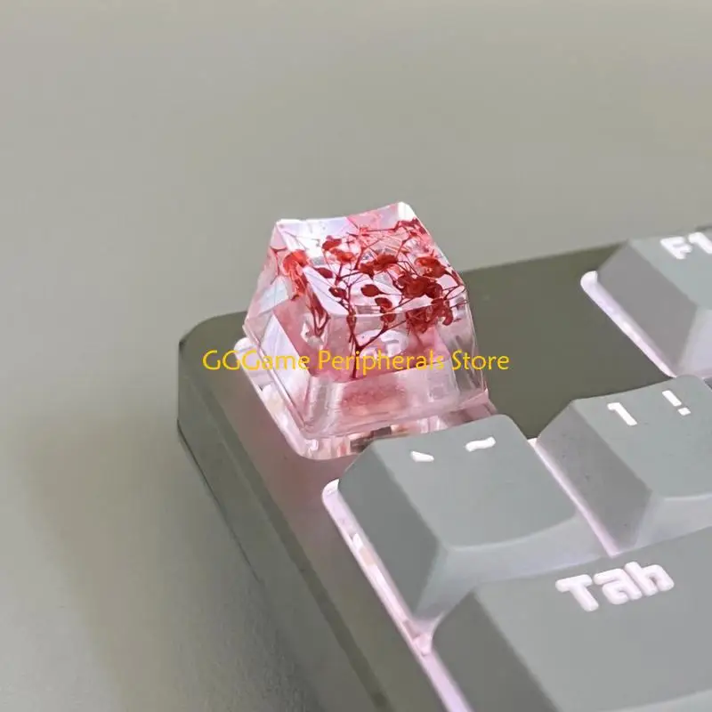 

U55B Translucents Leaves Dry Flowers Resins Keycap Mechanical Keyboards Keycap ESC