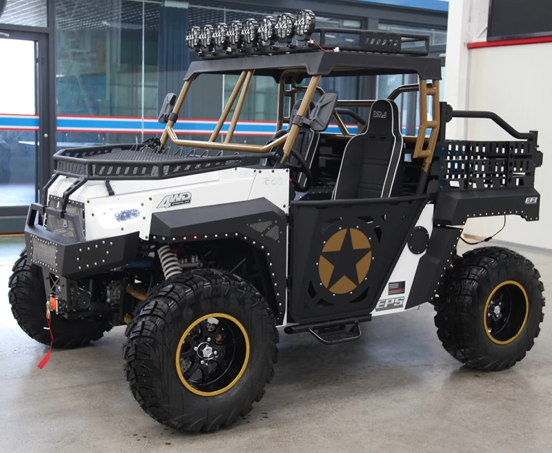 1000CC V-Twin Cylinder Racing UTV, 2 lugares CVT 4x4 Off-Road Adulto ATV com transmissão de eixo de 1000W