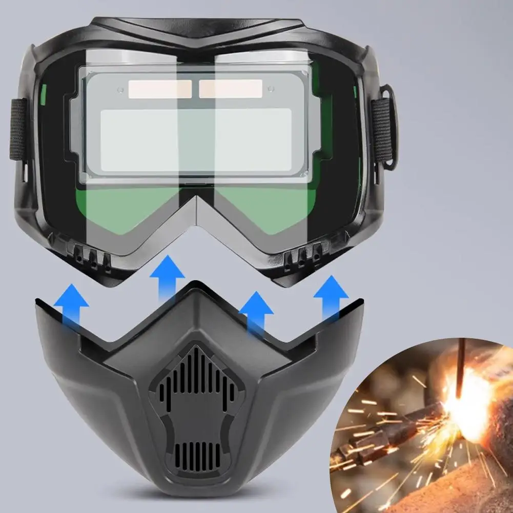 Welding Helmet Auto Darkening Breathable Welding Protector Welder Face Protector Soldering Protective Hood for Polishing