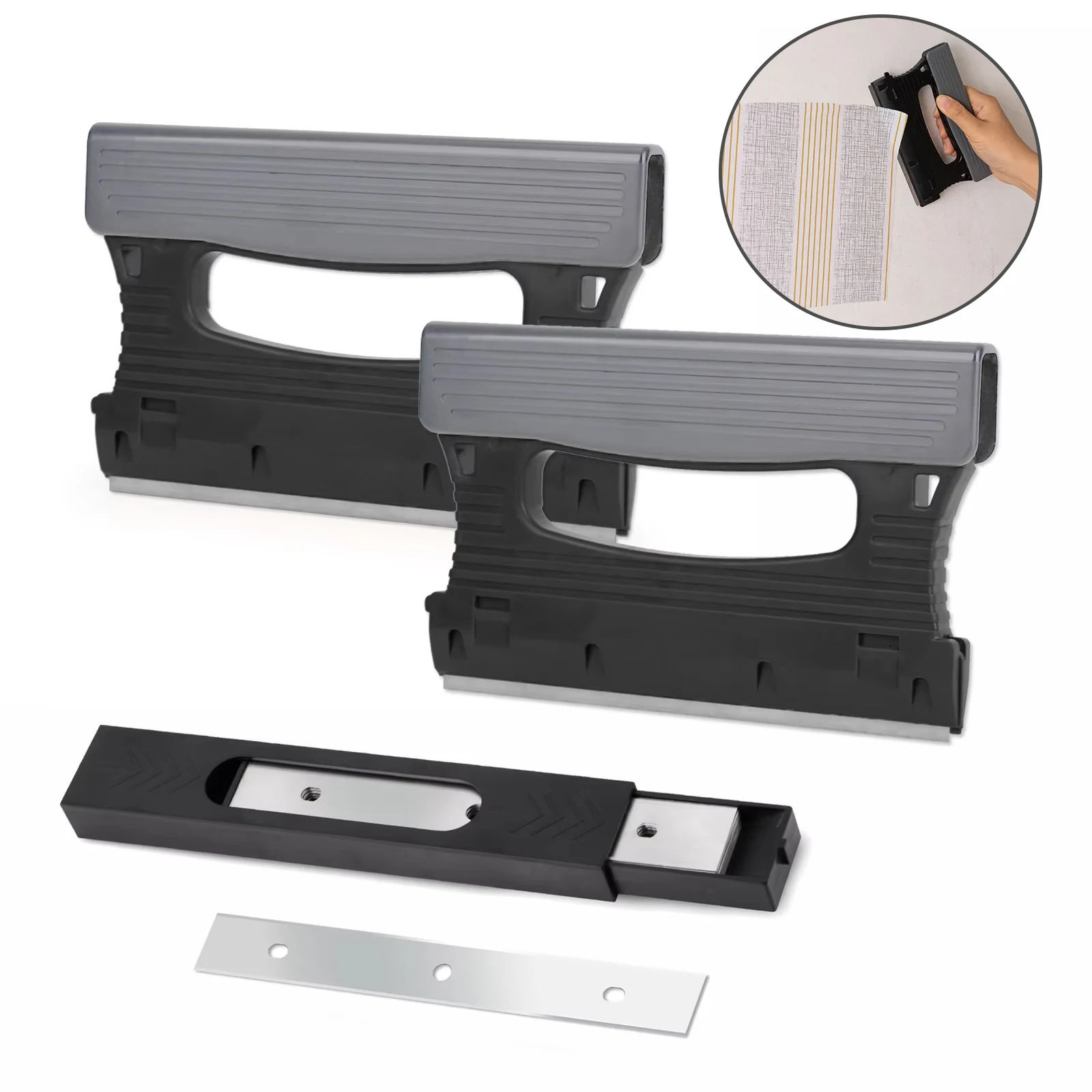 EHDIS 2pcs Car Window Tints Sticker Label Removal Squeegee Knife 6'' Razor Blade Scraper Cleaning Handheld Tools Household Floor