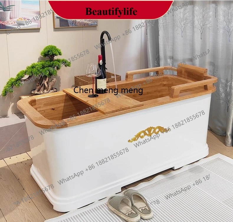

Wooden bathtub, bath, wooden bucket, household wine, homestay, bath tub, free-standing armrest