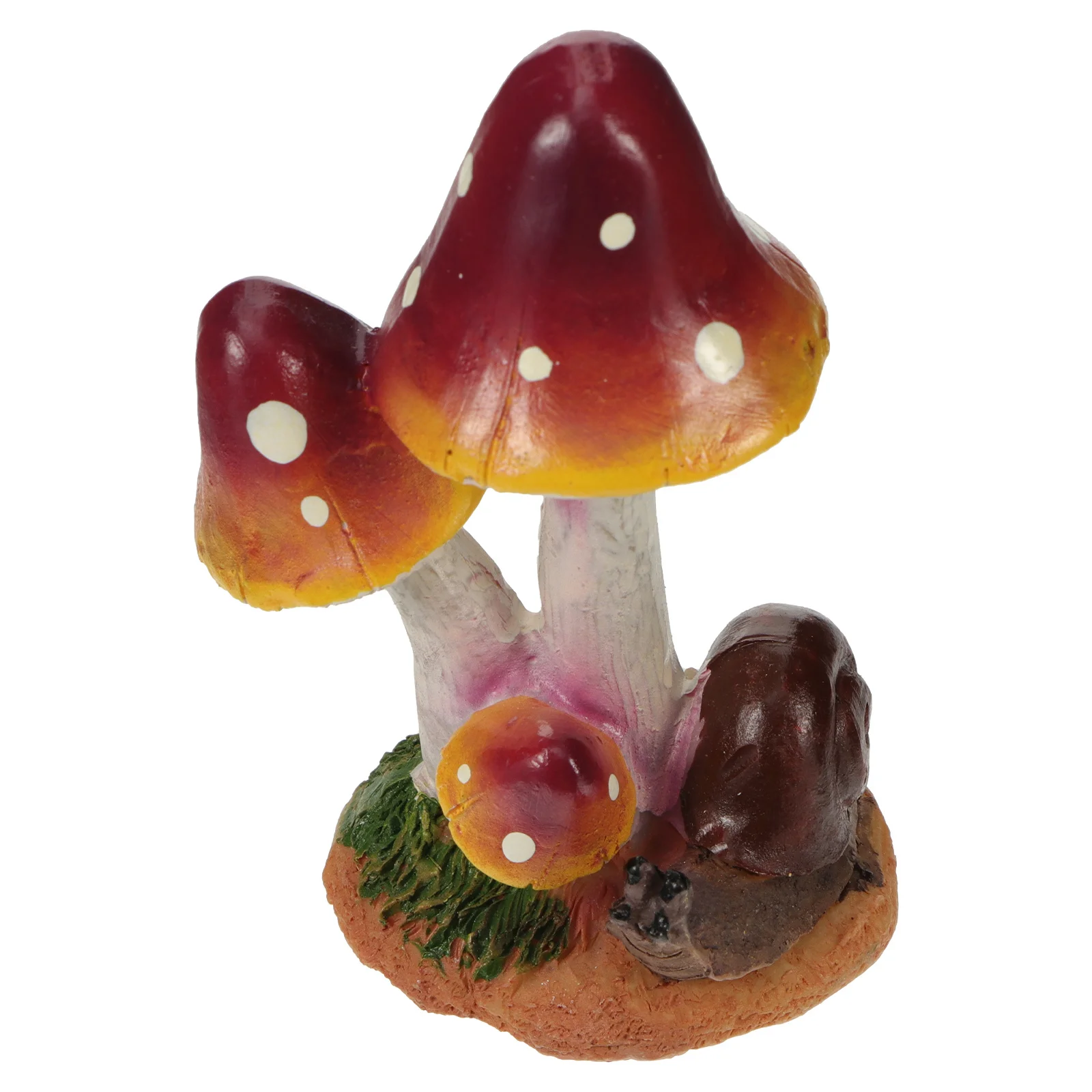 Patung Jamur Siput Resin Dekorasi Akuarium Tangki Ikan Miniatur Taman Rumput Pot Ornamen Jamur Resin
