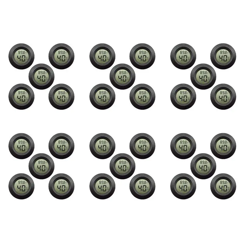 

WORTHOWN-30-Pack: Цифровой гигрометр-термометр с ЖК-дисплеем для измерения влажности, для увлажнителей и осушителей воздуха