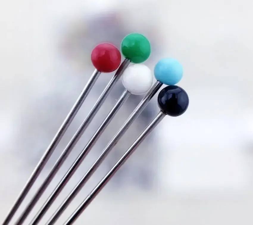 50/100Pcs DIY Sewing Crafts Pins Sewing Accessories Safety Pins Glass Ball Head Pins Mixed Colors Straight Quilting Needles Pin