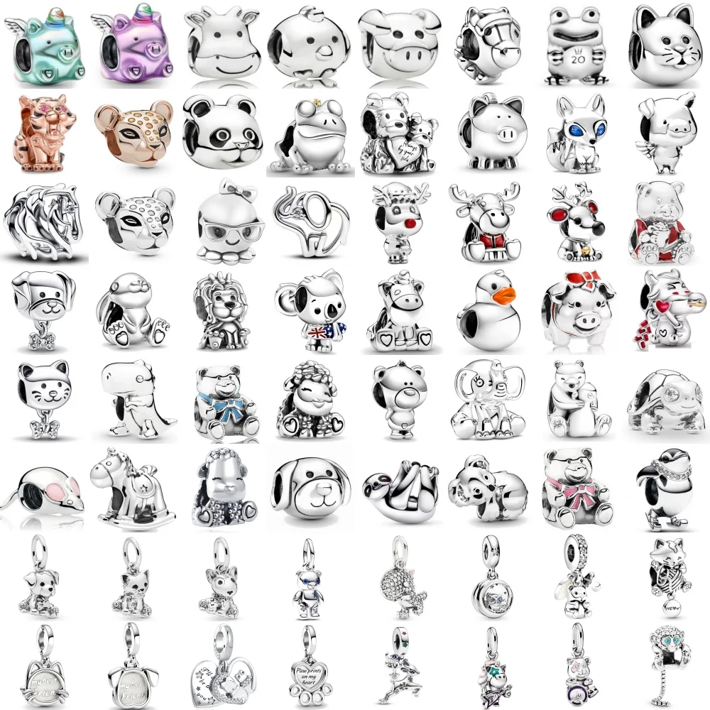 

Хит продаж: подвески из серебра 925 пробы в виде милых кошек, собак, свиней, овец, черепах, оригинальные аксессуары для браслетов DIY, изысканные украшения. ﻿