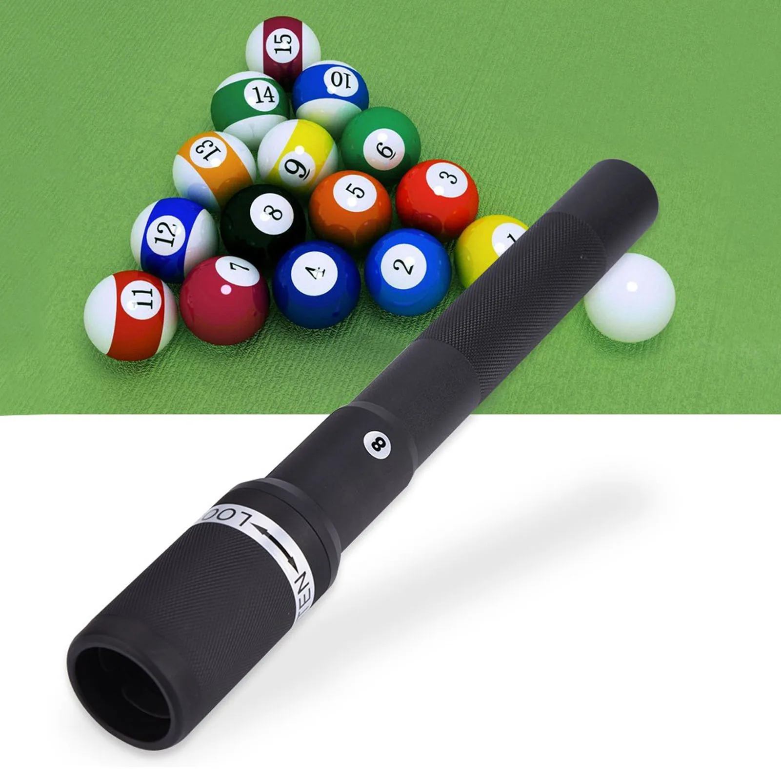 12.6inch Aluminium Alloy Billiard Pool Cue Extreme Extender Telescopic Extension Black