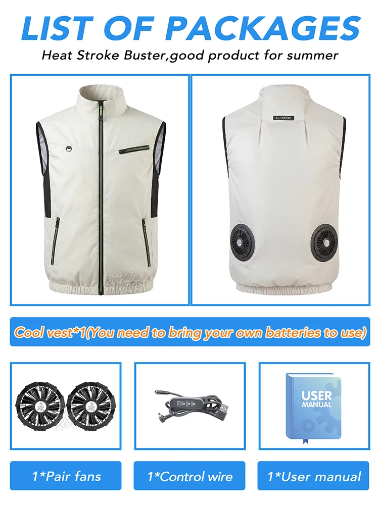 2026 Best Choice Fan Vest Wearable Cooling Air-conditioned Clothes Lightweight for Daily Commute Outdoor Walking Fishing Camping