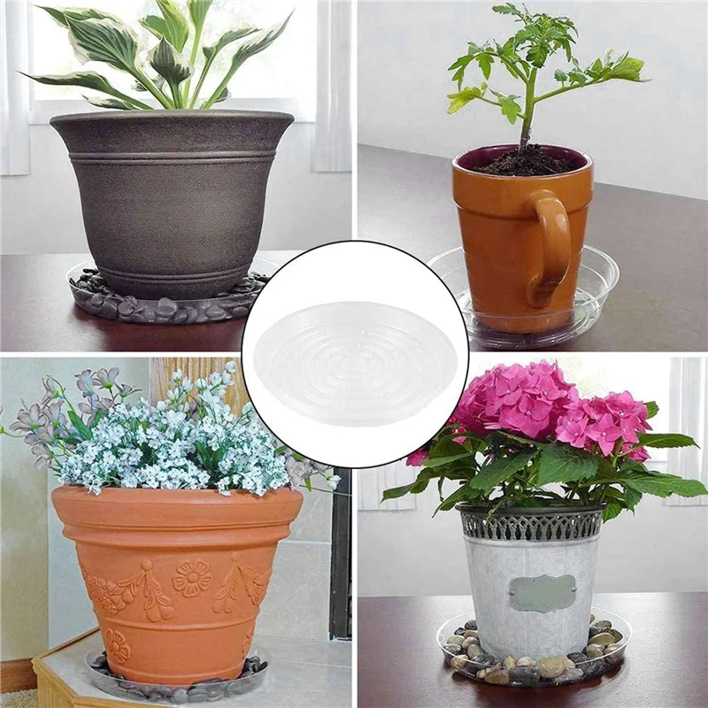 AB33-20Pcs 8Inch Clear Plant Saucer Plastic Drip Trays For Indoor And Outdoor Plants For Holding Succulent Flower Planter Pot