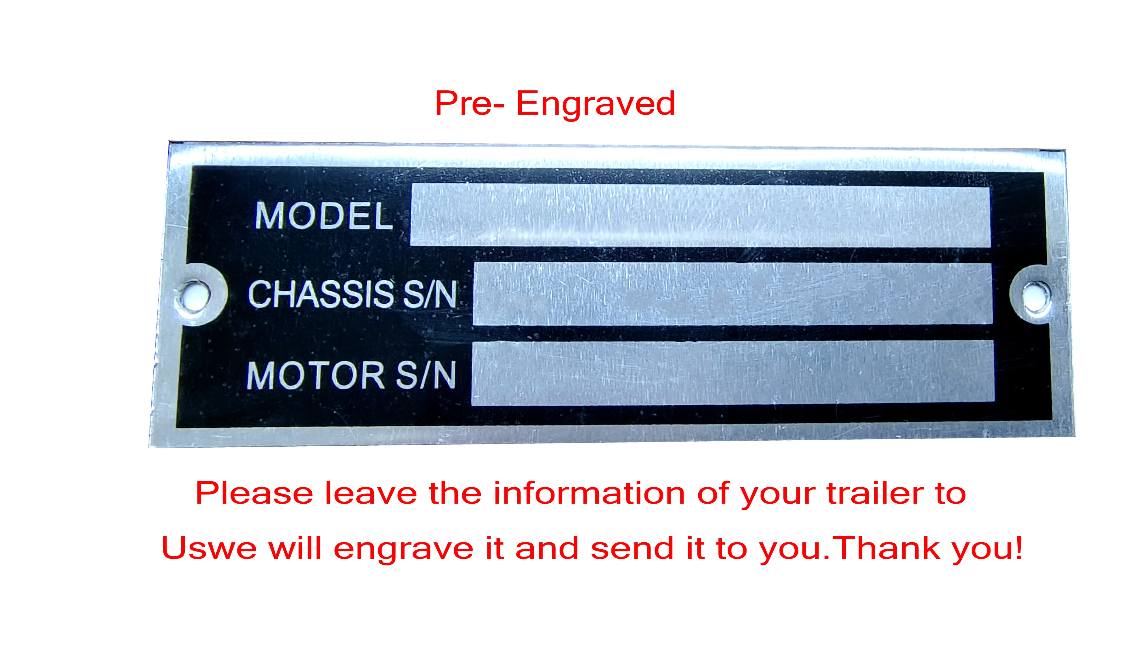 Blank or Pre- Engraved VIN SERIAL ID TAG PLATE DATA CAR TRUCK HOT ROD EQUIPMENT TRAILER