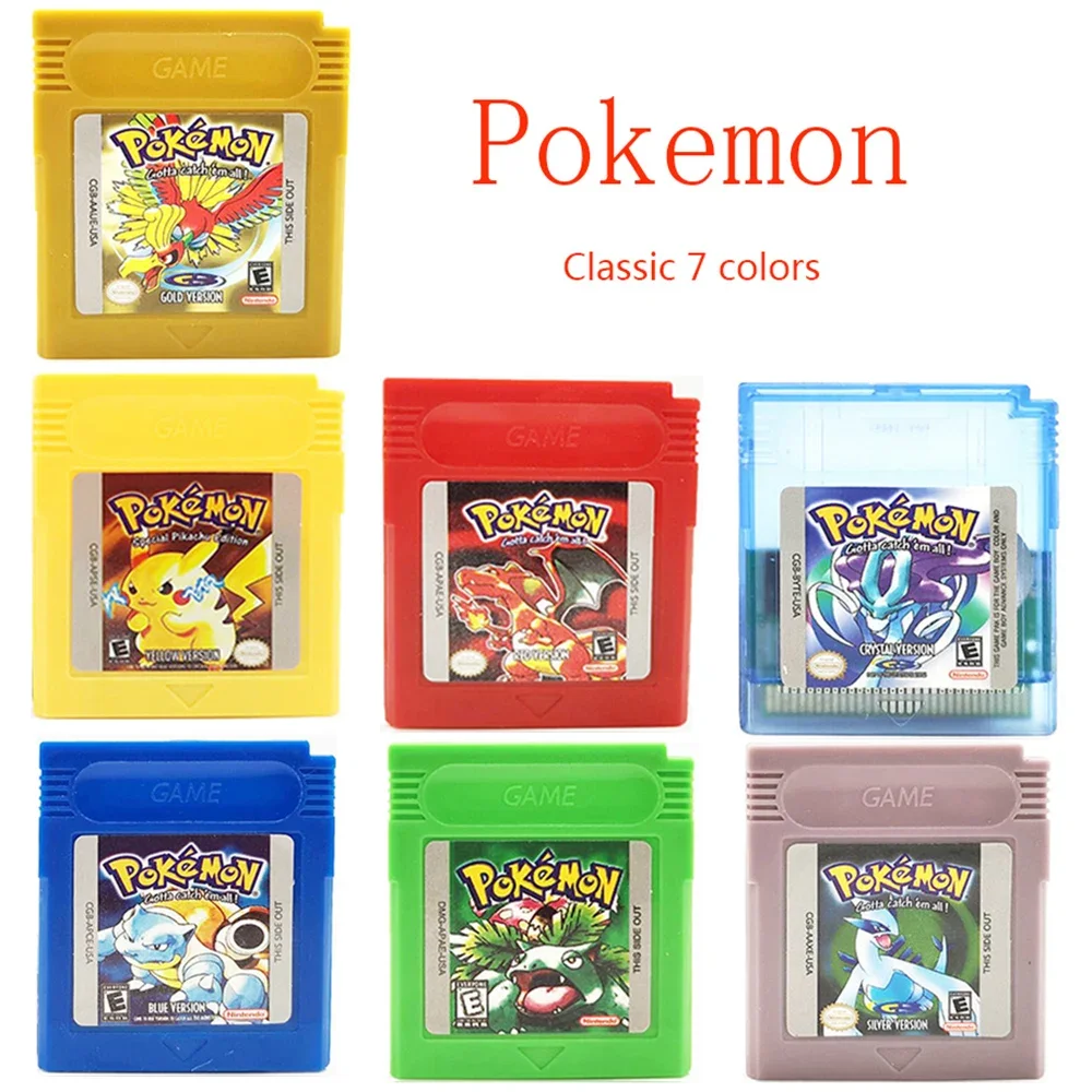 

GBC 16-bit Game Video Game Cartridge Console Card Pokemon Red Blue Crystal Golden Green Silver Yellow Festival gifts