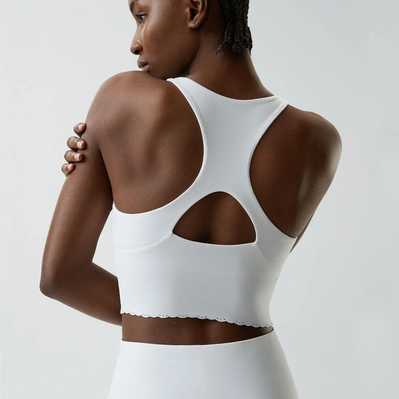 High Impact Fitness Yoga Bra Women Solid Color Gym Crop Top Female Breathable Sports Underwear Workout Vest With Chest Pads