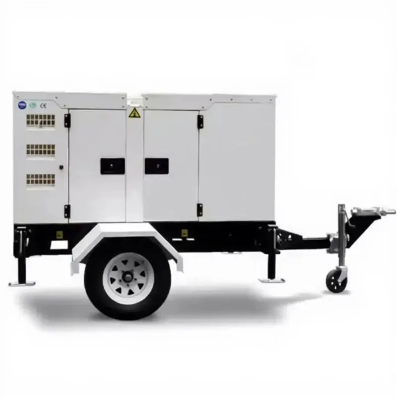 60Hz three‑phase 64kW 80kVA sound‑insulated trailer‑mounted generator with engine