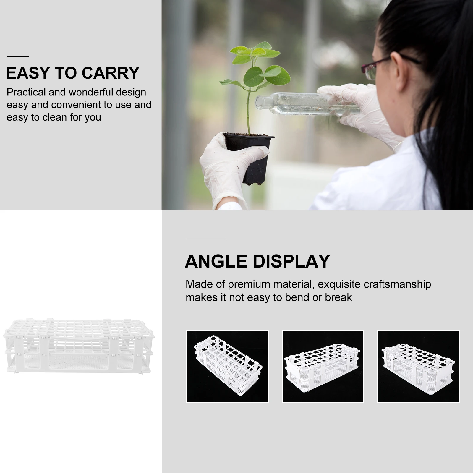 

Laboratory Tube Holder Flower Vials for Fresh Plants Test Rack Multifunctional Racks