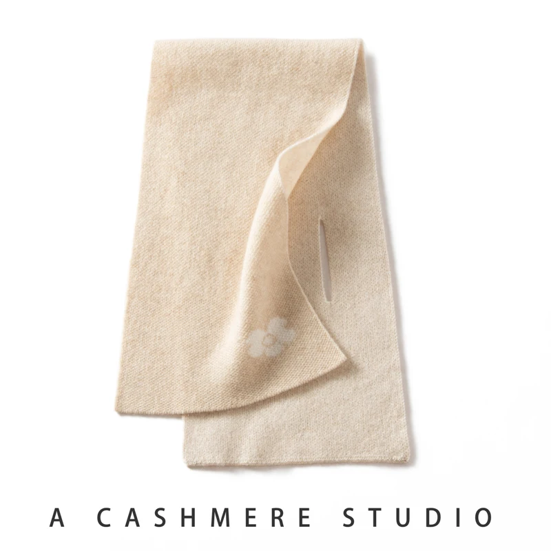 100% Pure Cashmere Scarf Autumn Winter Outdoor Warmth Knitted Cross Design Luxury Soft Wrap for Men And Women