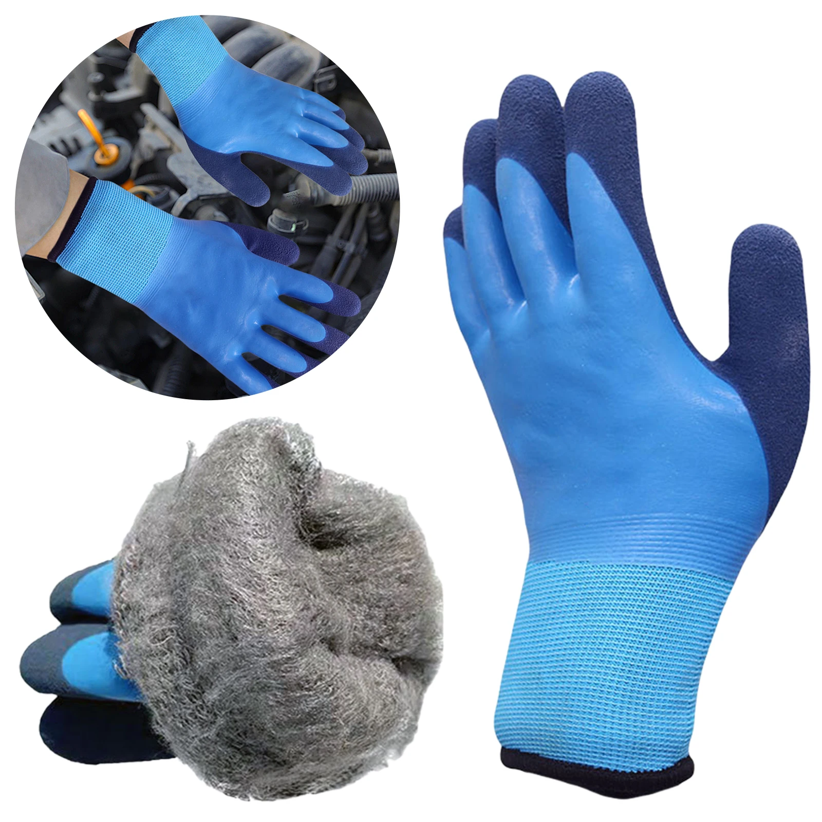 

Coldproof Full Finger Gloves Non-Slip Windproof Riding Gloves Wear-Resist Winter Padded Rubber Glove for Construction Site Work