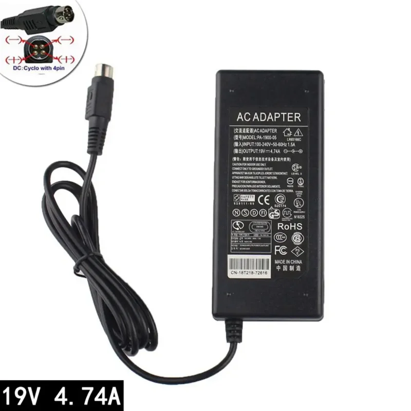 4-battery 19v 4.74a AC/DC Adapter Replacement for FSP Group fsp090-dmbb1 9na0900510 fsp090dmbb1 gehousehold v200x laptop PC powe