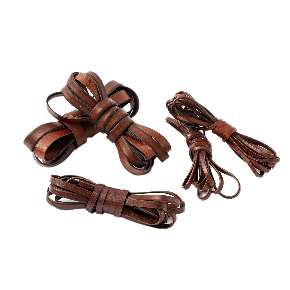 2 Meters Retro Leather Cord 3-10mm Flat Strand Cow Leather Rope Fit Necklace Bracelets DIY Jewelry Making Accessories Supplies