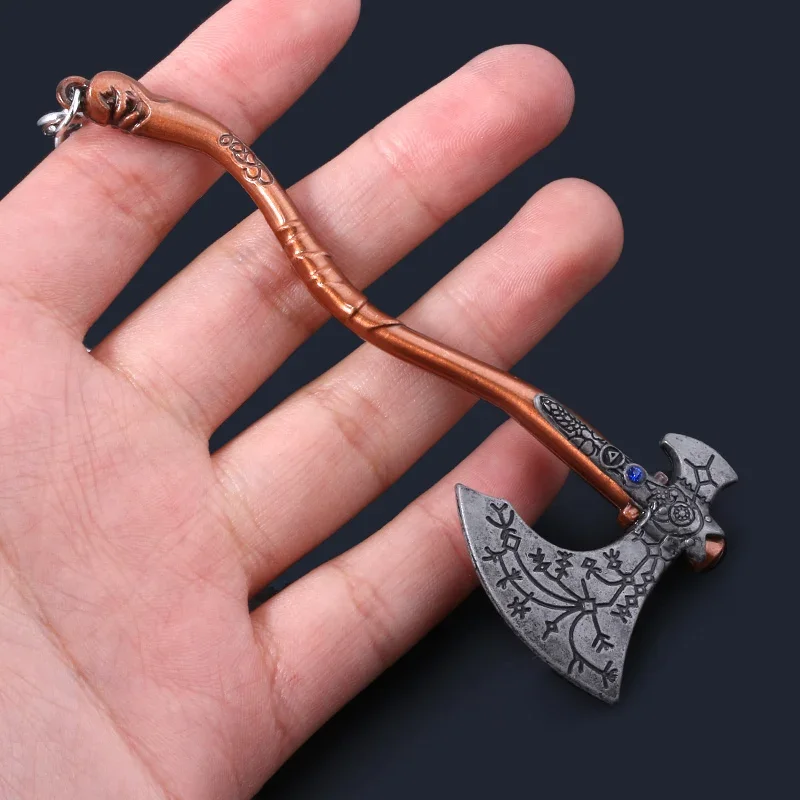 God of War Ragnarok Keychain Kratos Leviathan Axe Blades of Chaos Key Chain Weapon Pendant Keyring Gift