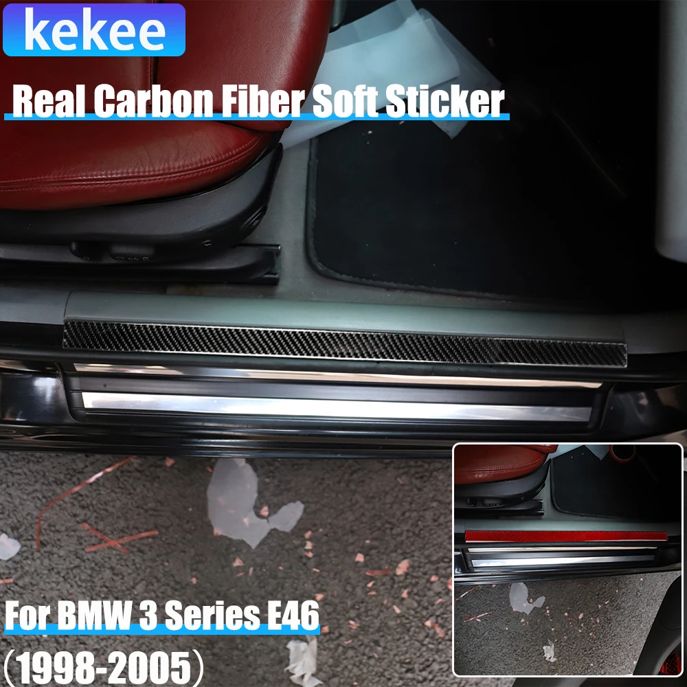 

Real Carbon Fiber Car Accessories door sill Threshold Cover Sticker For BMW 3 Series E46 1998 1999 2000 2001 2002 2003 2004 2005