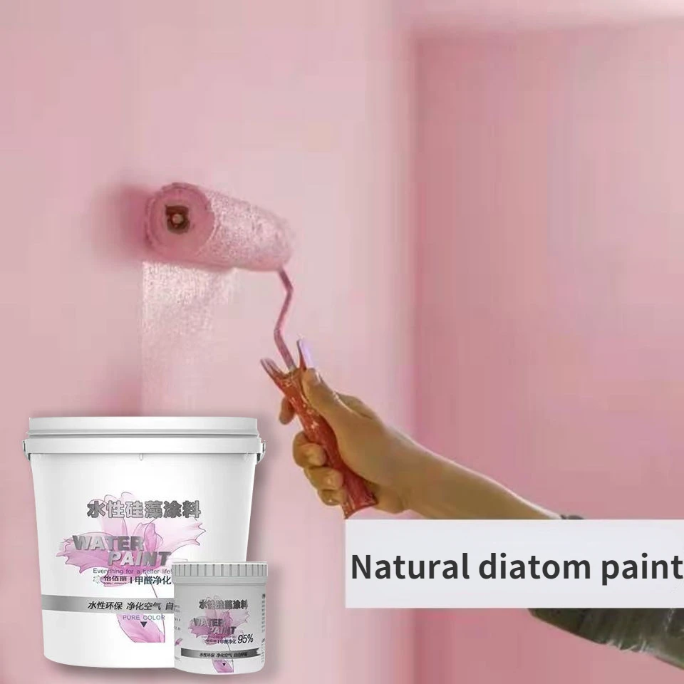 Latex paint indoor home tasteless self-brush paint white diatom mud old house wall renovation color latex paint pintura pared