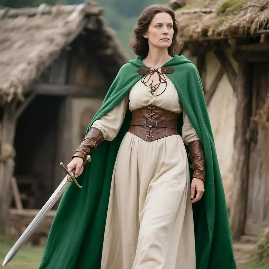 Medieval Linen Hooded Cloak - Perfect for Renaissance, Hobbit Theme Halloween & Cosplay