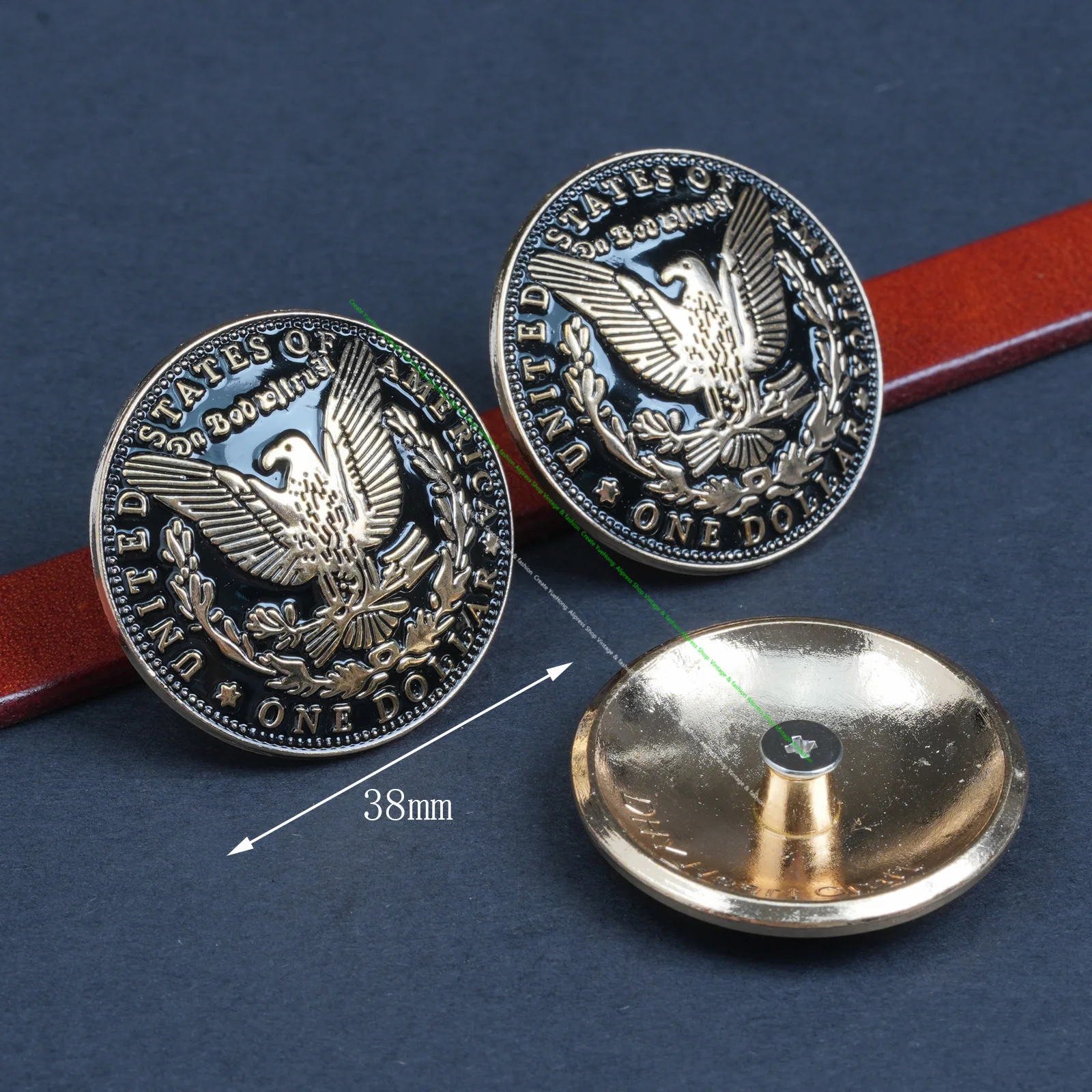 6X 38MM Metal American Morgan Eagle Concho Eagle Gaur Rodeo Cowboy Leather Craft Wallet Belt Embellishmennts Chicago Screw