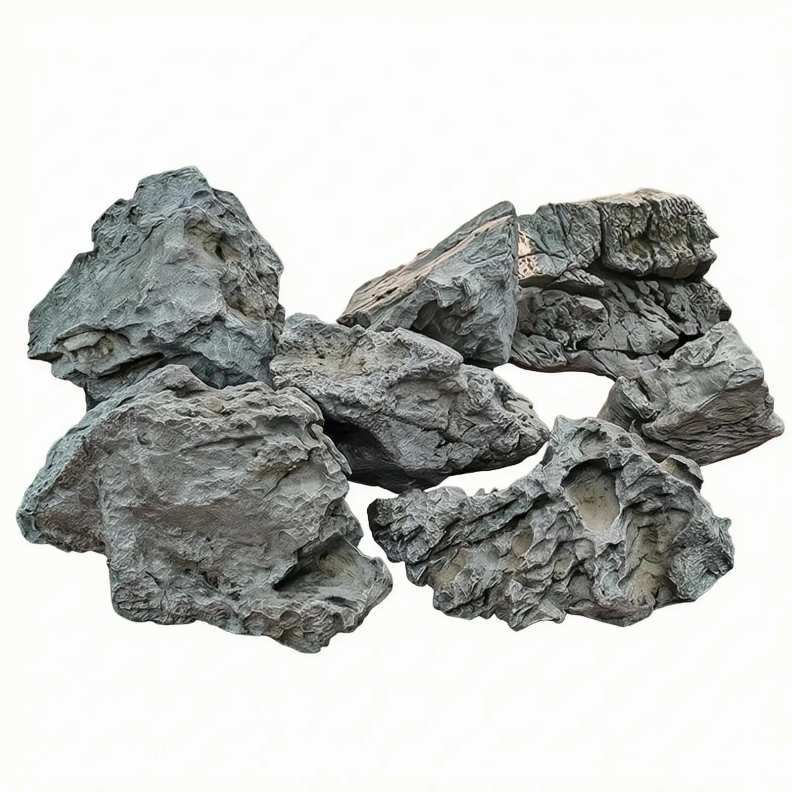 Decorative PU Foam Rock Stone for Display Prop Lightweight Faux Geologic Decor for Shelf Styling