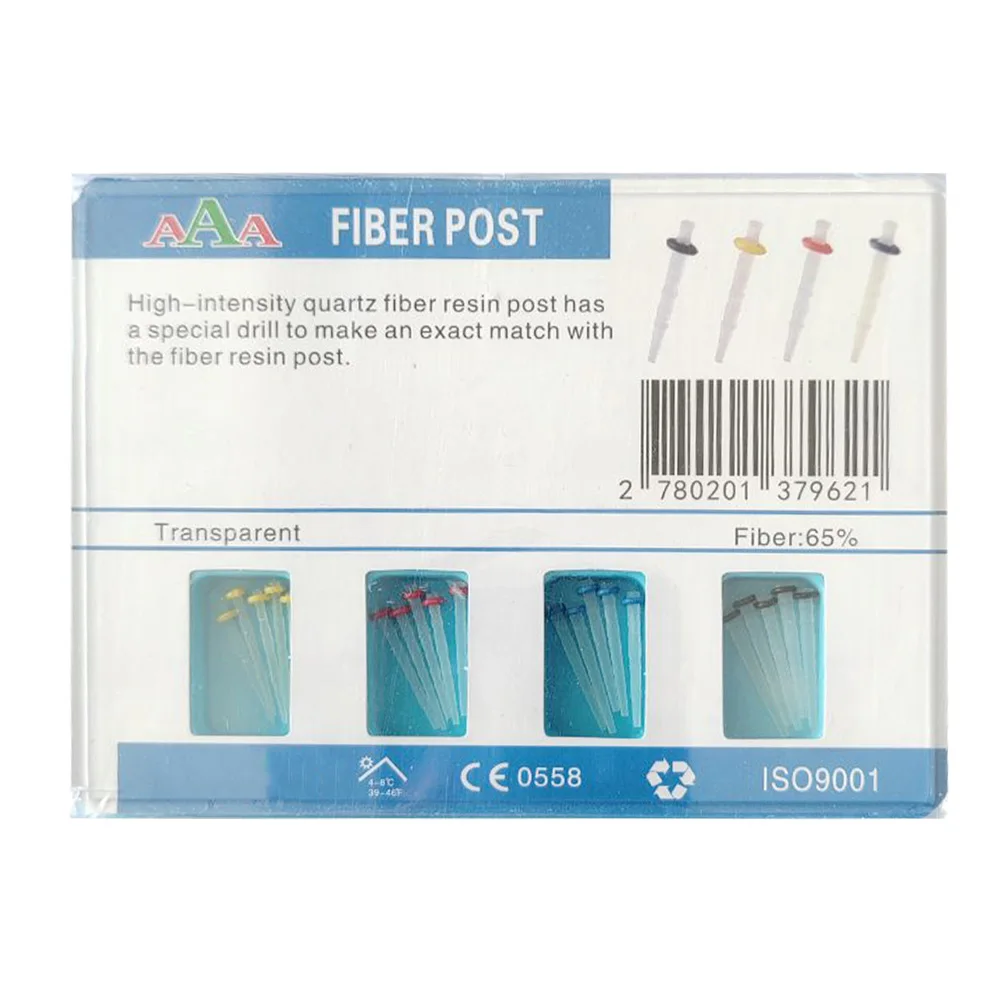 AG Dental Fibre Pile 20 Posts + 4 Drills Dental Products Fibre Pile Fiber Post Drill Screw Thread Quartz Mixed Size Kit