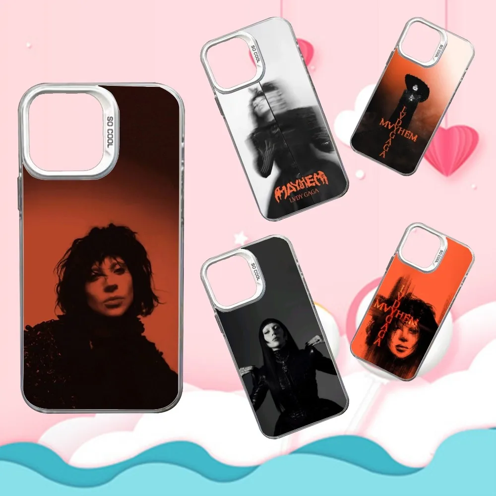 

L-Lady Mayhem G-Gaga Phone Case For iPhone 16,15,14,13,12,11,Mini,Pro,SE,MAX White Matte Shockproof Cover