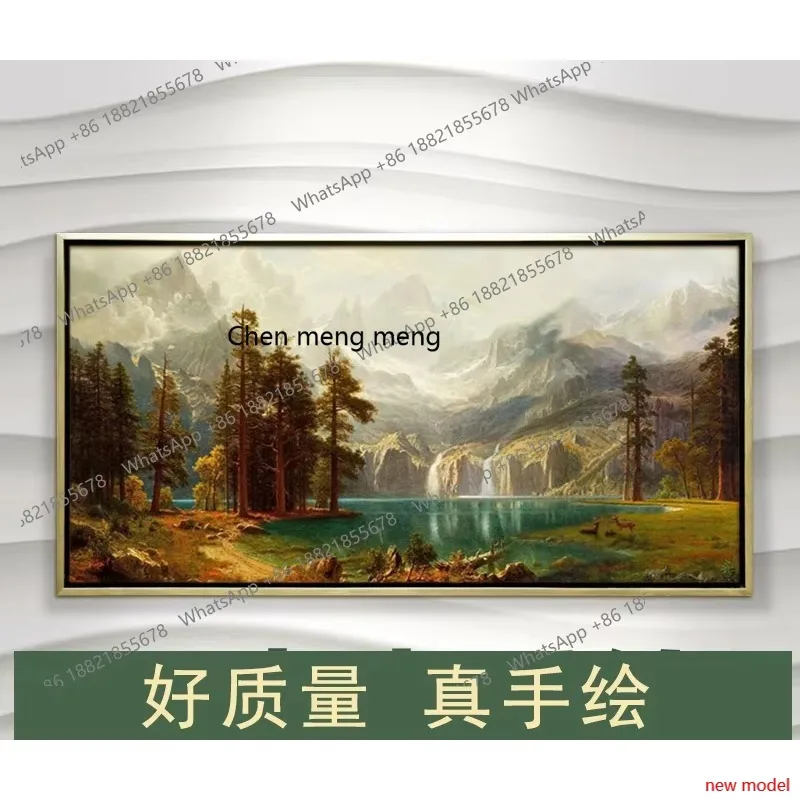 H178H178Pure hand-painted oil painting landscape painting living room large size decorative painting entrance hotel framed