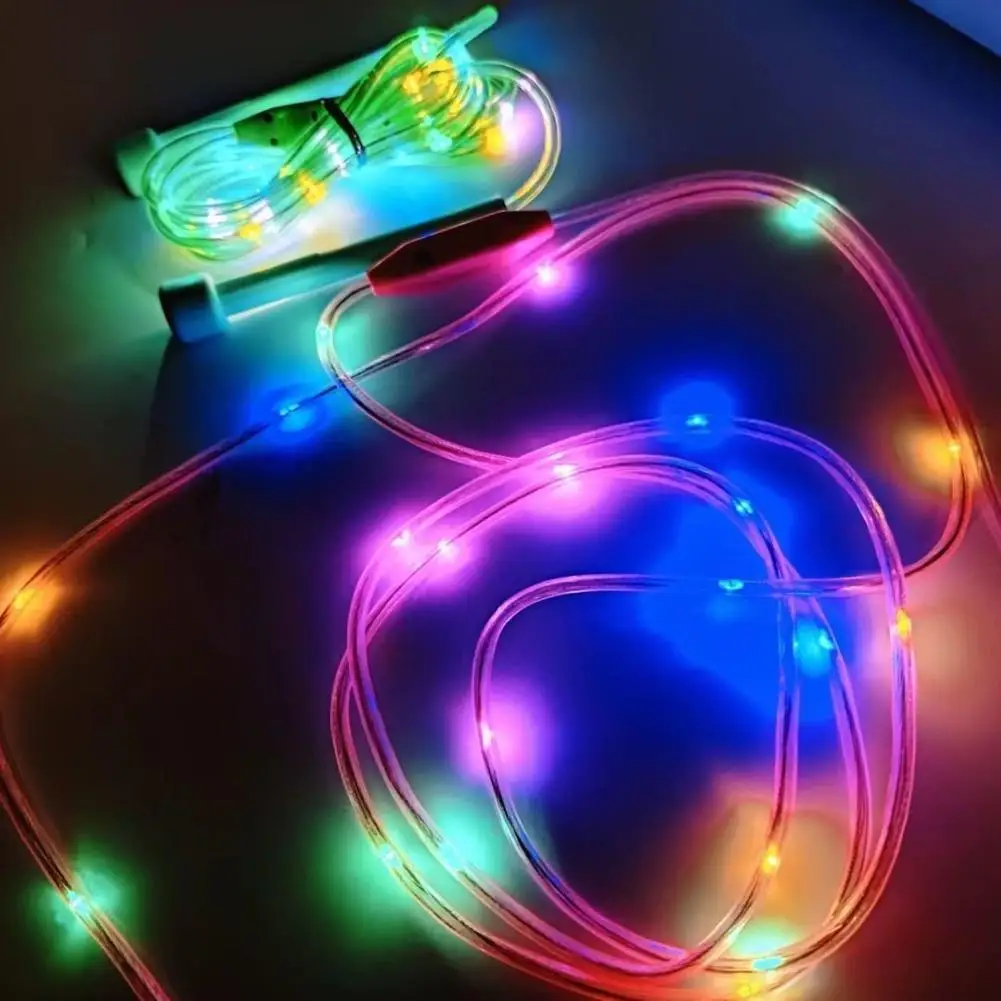 LED Luminous Jump Ropes Skipping Rope Cable For Kids Night Exercise Fitness Training Sports LED Light Up Jump Rope