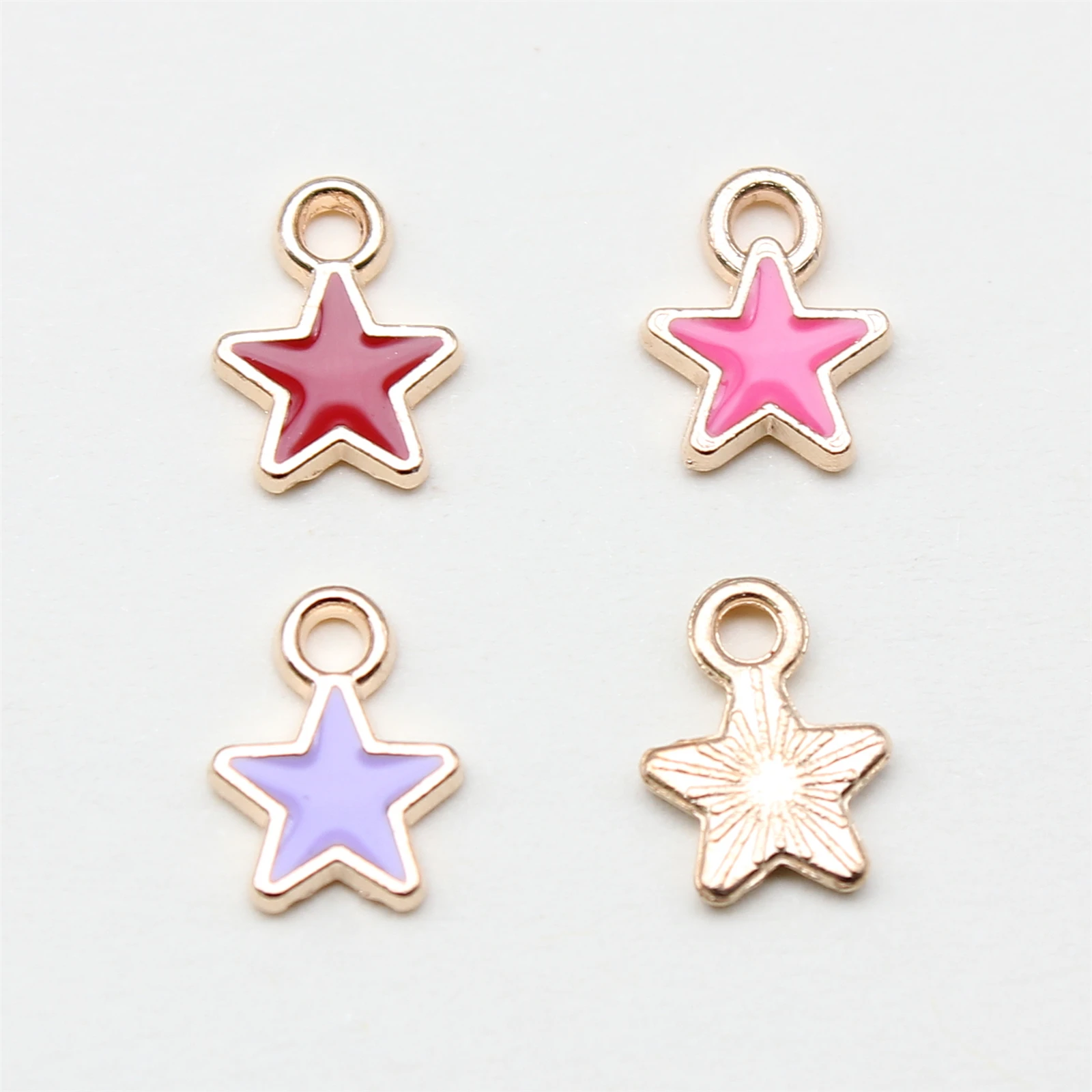 WYSIWYG 20pcs 8.9x6.7mm 4 Colors Enamel Little Star Charms Pendant For DIY Jewelry Making Handmade Jewelry Craft Findings