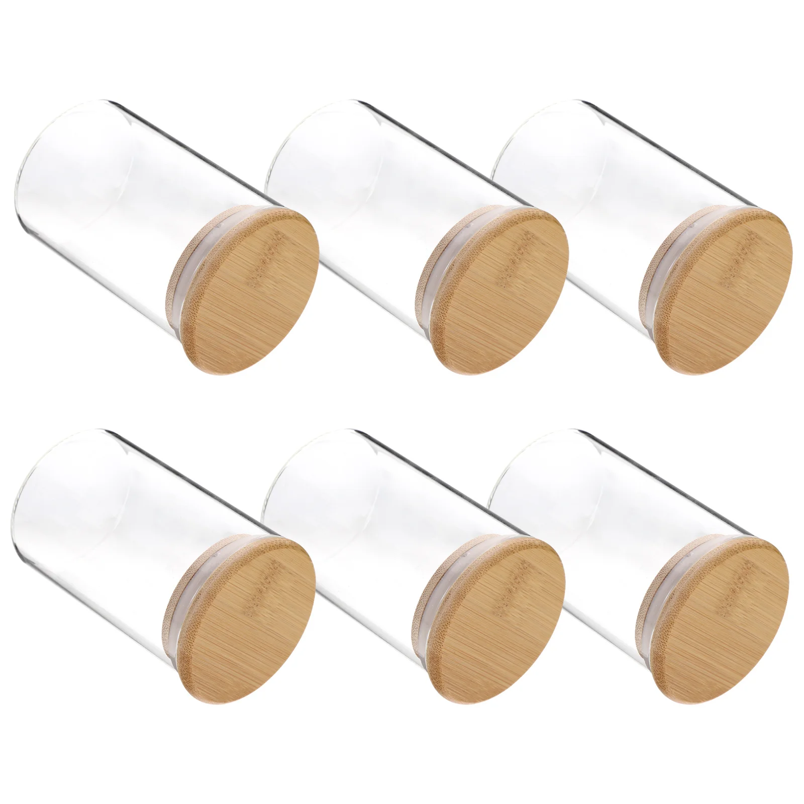 

1Set Bamboo Lid Glass Storage Jar Airtight Kitchen Container Sealed Food Canister for Grain Storage Flour and Sugar Containers