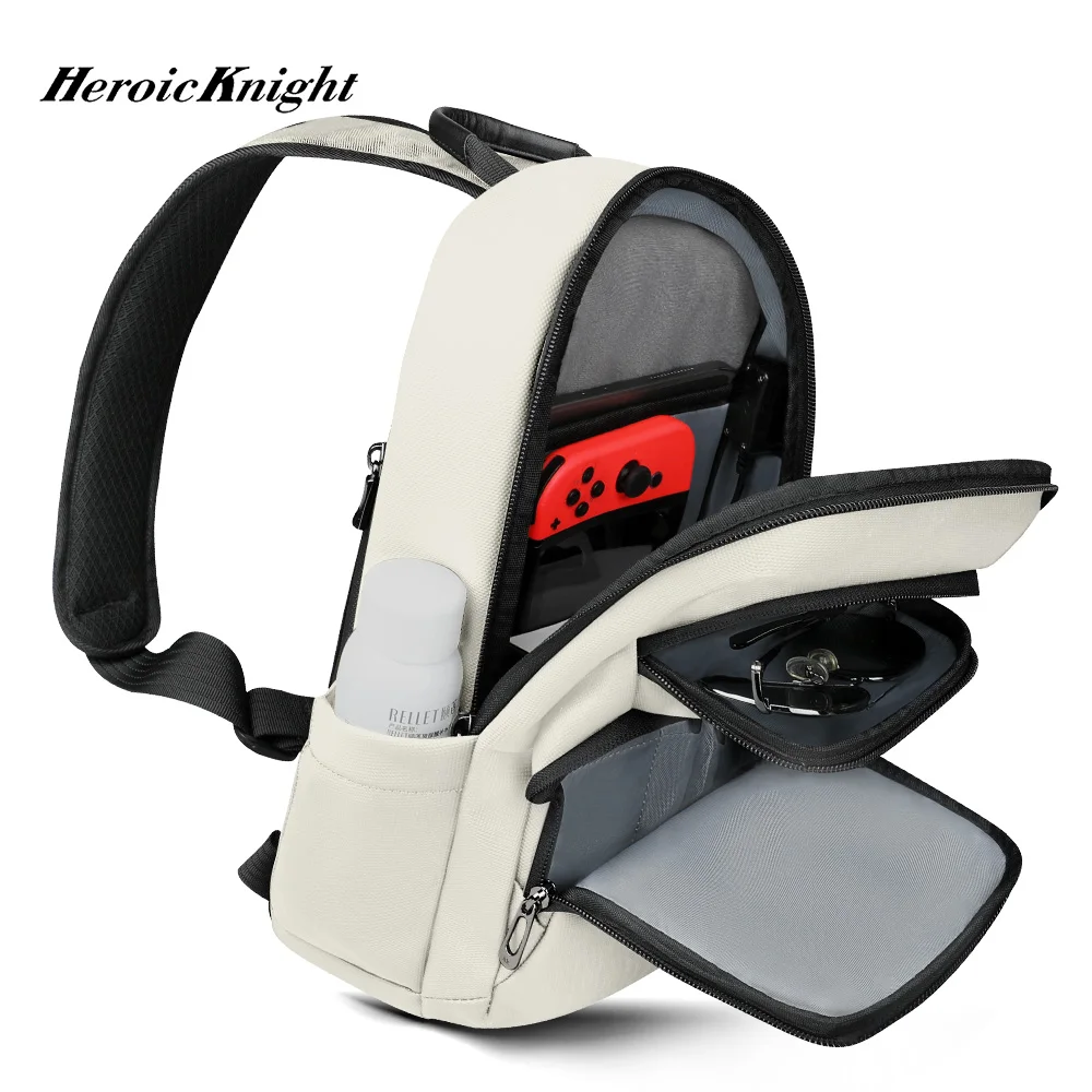 Heroic Knight Multifunctional Chest Bag For Men Water-Repellent Sports Crossbody Bag Fashion Oxford Sling Shoulder Pack With USB