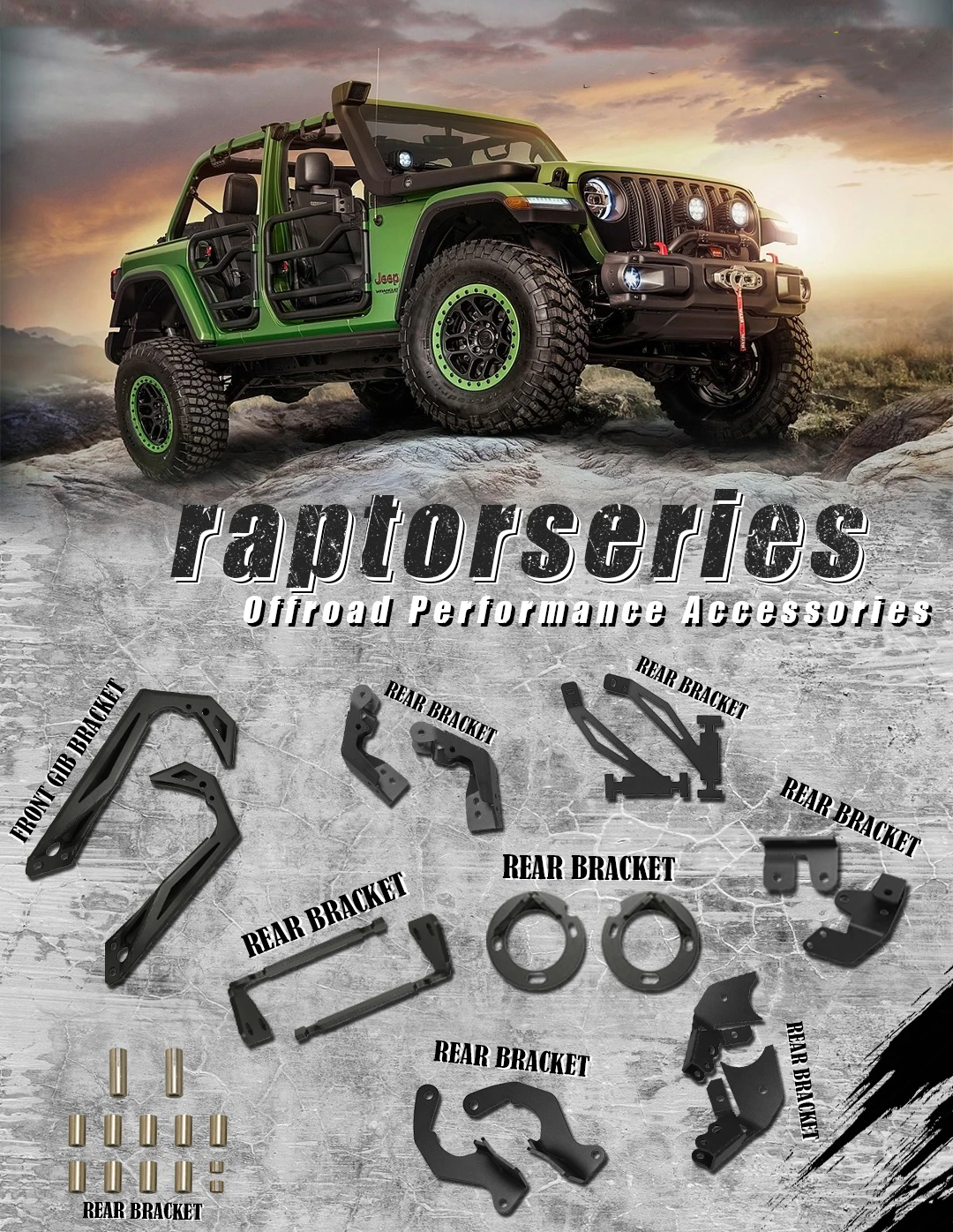 For 2018-UP Jeep Wrangler JL Dualrate Coilover Shocks Bracket Kit