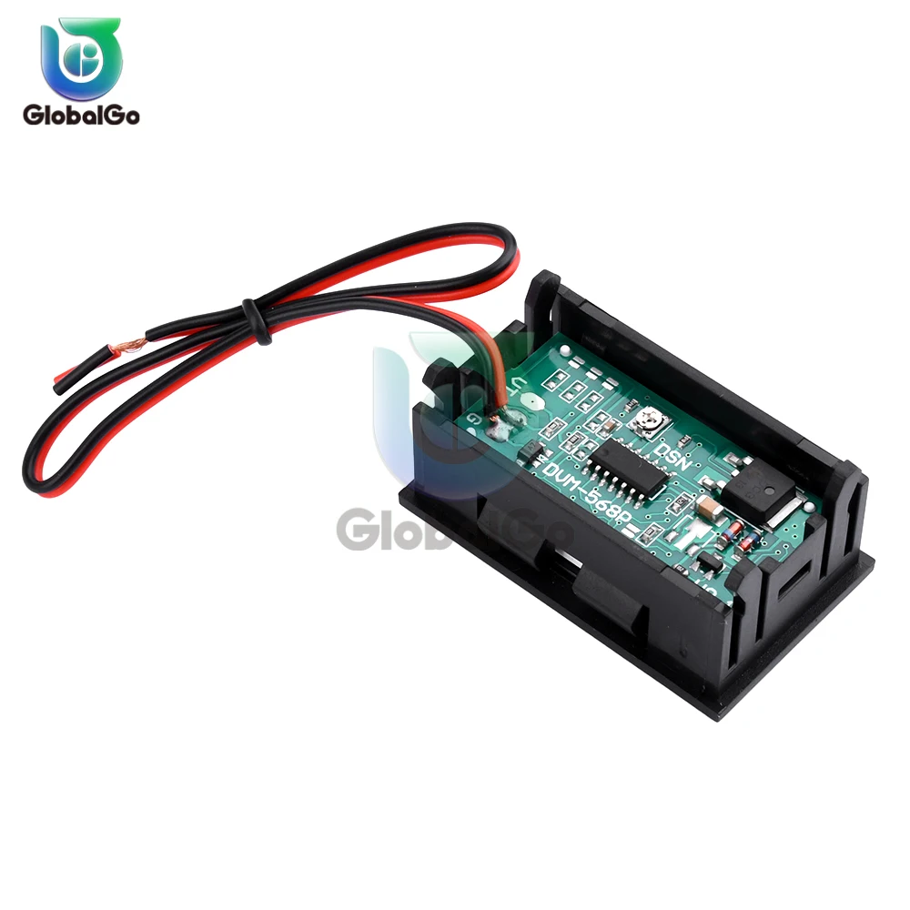 2 Wire Digital Voltmeter DC 5-120V LED Voltage Panel Meter Red/Blue/Green Voltage Monitor Tester Gauge for Motorcycle Car