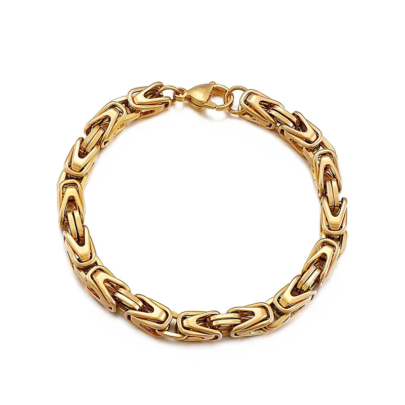 6mm Hhip Hop Mode V-typ Titan Stahl männer Armband Vier-Farbe Schmuck Edelstahl Kombination kette