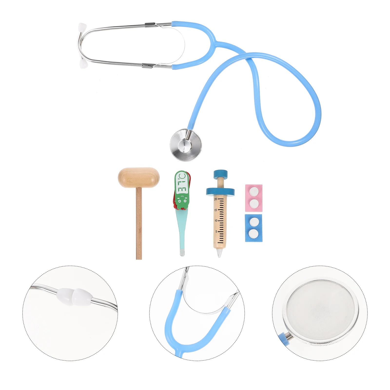 Médico para crianças playset dos desenhos animados estetoscópio suprimentos kits acessórios bebê