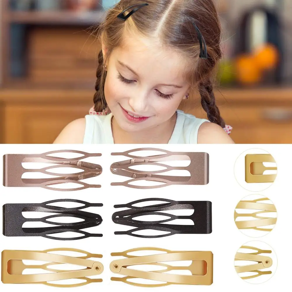 Black Metal Snap Double-grip Hair Clips Hair Side Clamps Barrettes Hair Styling Tools
