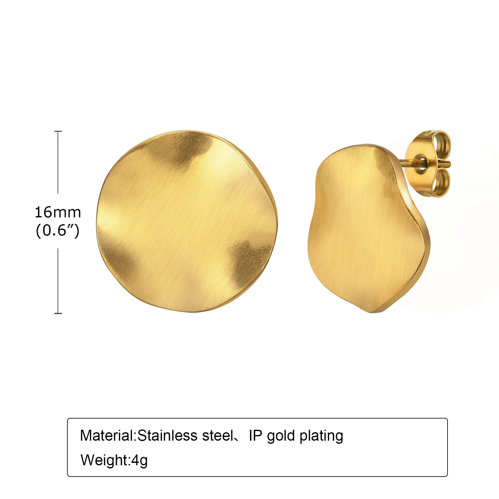 Matte Circle Disc Stud Earring Women, Simple Trendy Stainelss Steel Post Earring Geometric Jewelry