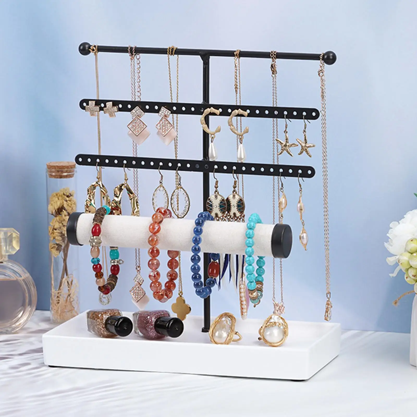 Jewelry Organizer Collection Tower Storage for Earring Bangles Watches