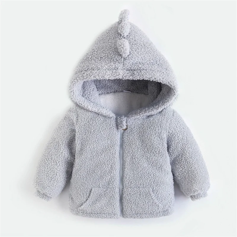 2024 Boys Padded Thickened Outerwear Girls Winter Warm Hooded Solid Color Coat Autumn Children New Casual Cotton Clothes 12M-5Y