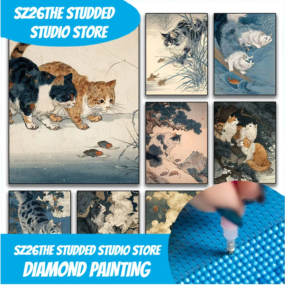 

Sz26The Studded5D DIY алмазная живопись Новое поступление драгоценный камень искусство кошка вышивка полные бриллианты вышивка крестиком Алмазная мозаика комплект Home De