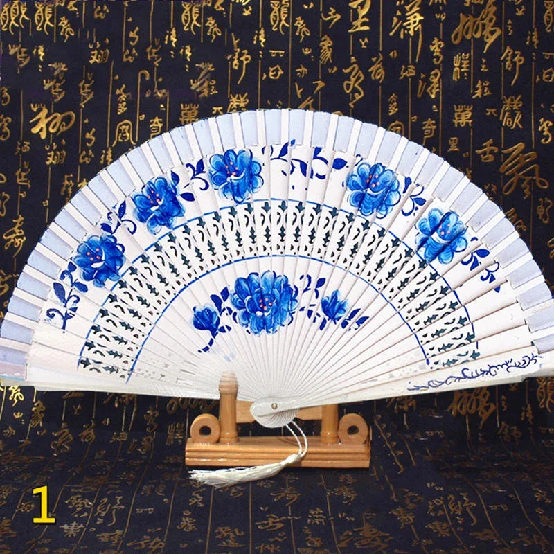 Abanico Madera Estampado Floral Abanico Flamenco Plegable para Mujer Baile Fiesta Boda Decoración Regalo Verano Spanish Foldable
