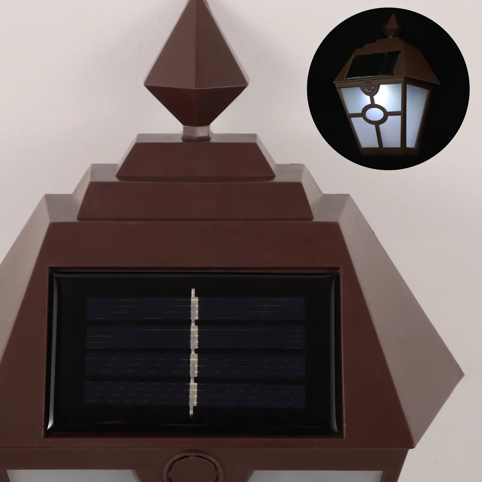 

Retro Solar Powered Hexagonal LED Wall Mount Lamp Landscape Light Energy-Saving Fence Lamp Hexagon Wall Light Solar Power Light
