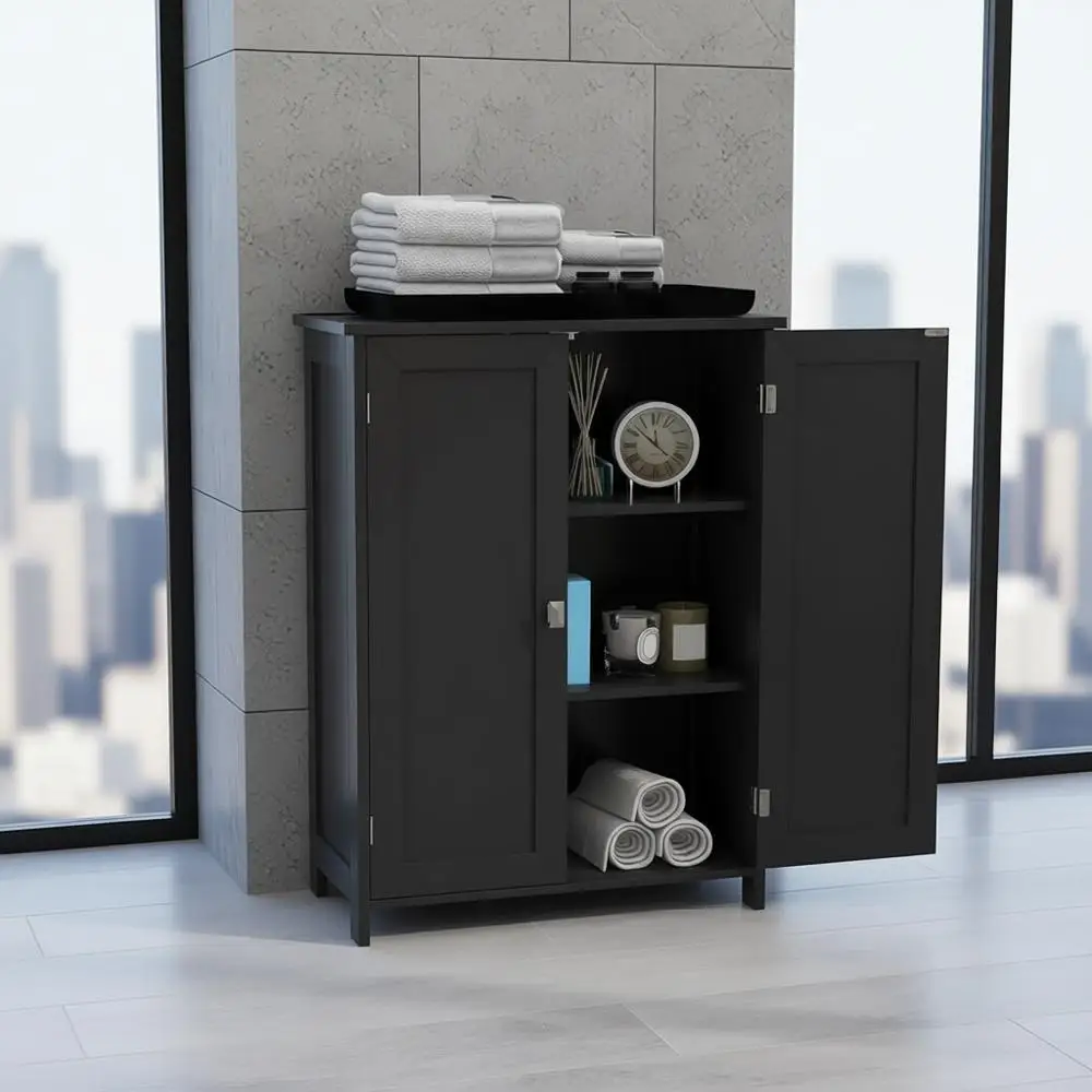 

Напольный шкаф для ванной комнаты, шкаф для хранения вещей с дверцами и полками Стильный и функциональный шкаф для хранения в ванной комнате. Стор для небольшой ванной комнаты