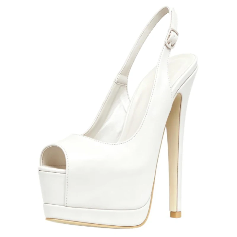 DIZHUANG Sandalias sexys de tacón alto para mujer. Sandalias de cuero blancas. Aproximadamente 18 cm de altura del tacón. Sandalias que aumentan la altura. Talla: 34-46